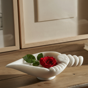 Handcrafted Shankh Marble by Subyaas – White marble spiritual lamp for pooja, meditation, and festive décor.