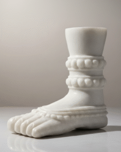 Handcrafted Marble Buddha Feet by Subyaas – Pure White Marble Sculpture Representing Peace, Balance, and Enlightenment.