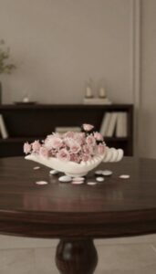 The Marble Shell Bowl by Subyaas – Handcrafted Scalloped Marble Decorative Dish