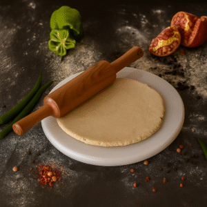 Handcrafted Subyaas Marble Rolling Board – Smooth White Marble Chakla Belan for Rotis, Chapatis & Pastries