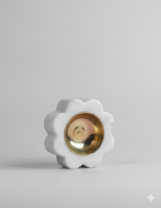 Subyaas Daisy Marble Brass Diya (Set of 2)