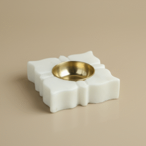 marble diya or brass