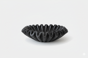 BLACK MARBLE FLUTED BOWL