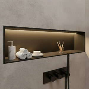Italian Carrara marble bathroom dispenser with stainless steel pump – luxury modern soap and lotion holder.