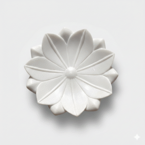 Marble Lotus Flower Tray | Subyaas Handcrafted White Marble Lotus Bowl for Luxury Organic Modern Home Décor