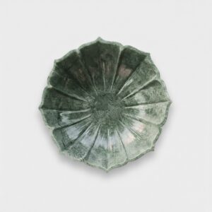Subyaas Handcrafted Green Marble Lotus Bowl (6–12 Inches) | Luxury Organic Modern Decorative Bowl for Fruits, Jewelry & Vintage Home Décor