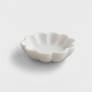 Marble Blossom Urli | Subyaas Handcrafted White Marble Ruffle Bowl (6–12 Inches) for Luxury Organic Modern Home Décor