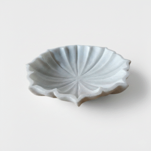 Subyaas Handcrafted Marble Lotus Bowl (6–12 Inches) | Organic Modern Decorative Bowl for Fruits, Rings & Vintage Home Décor