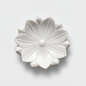 Marble Lotus Flower Tray | Subyaas Handcrafted White Marble Lotus Bowl for Luxury Organic Modern Home Décor 15 In