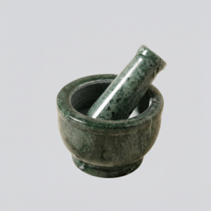 Natural Green Marble Mortar Pestle Set | Traditional Stone Grinder